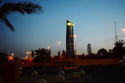 View of buildings at night