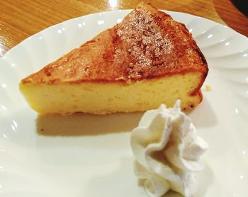 Close-up of breakfast served on plate