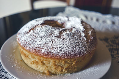 Close-up of cake in plate