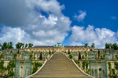 View of bridge against cloudy sky