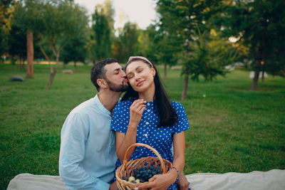 Young couple smiling