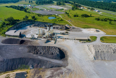 High angle view of trees on landscape