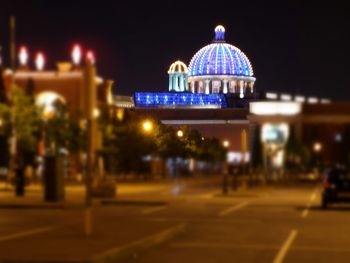 Illuminated building at night