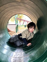 Portrait of boy in playground