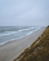 Scenic view of beach against sky