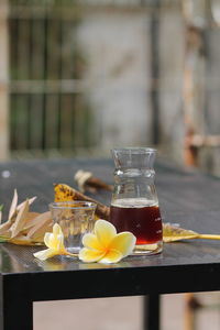 Close-up of drink on table