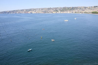 High angle view of sea against sky