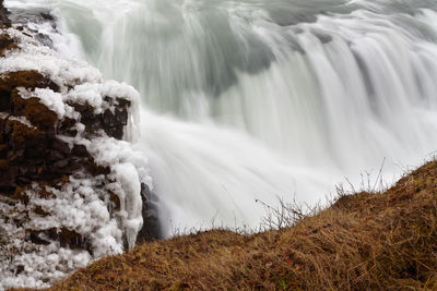 Scenic view of waterfall