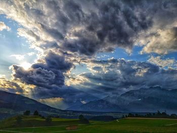 Scenic view of field against sky