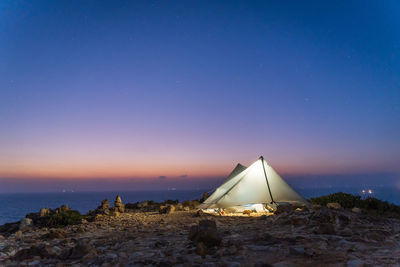 Wild camping in a windy place of sai kung, hong kong