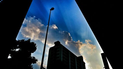 Low angle view of modern building against sky