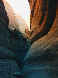 Low angle view of rock formation