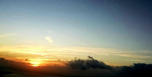 Scenic view of silhouette landscape against sky during sunset