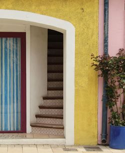 Closed door of building