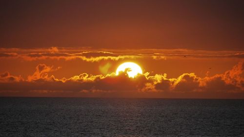 Scenic view of sea at sunset