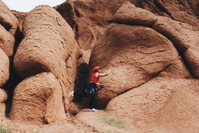 Full length of man on cliff