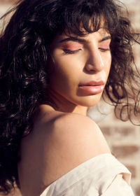 Close-up of young woman