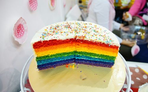 Close-up of cake on table