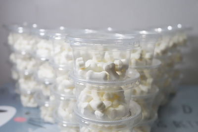 Close-up of glass jar on table