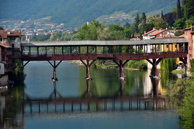 Bridge over river against sky