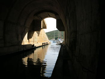 Arch bridge over water