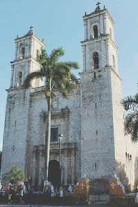 Facade of church against blue sky