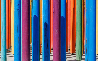 Full frame shot of multi colored wood