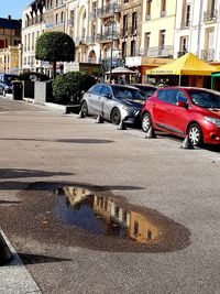 View of city street and buildings