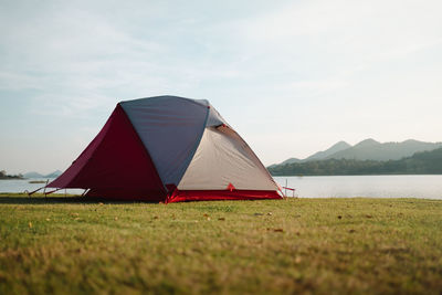Tent against sky