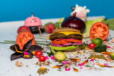 Close-up of fruits on table