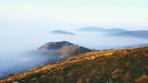 Scenic view of mountains against sky