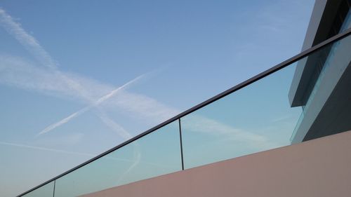 Low angle view of built structure against blue sky