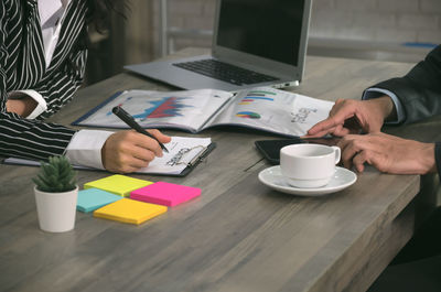 Coffee cup on table