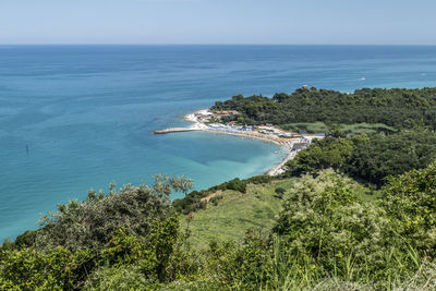 High angle view of sea against sky