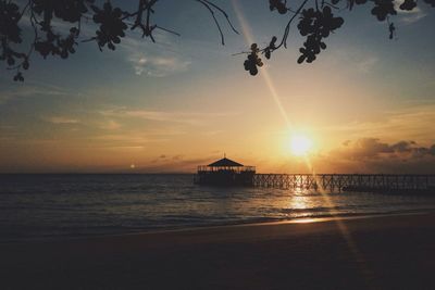 Scenic view of sunset over sea