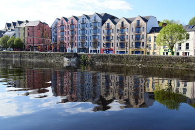 Reflection of buildings on lake