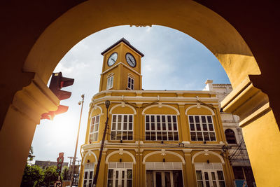 Low angle view of buildings against sky