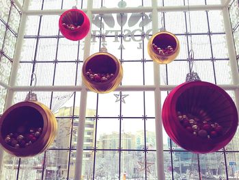 High angle view of red wine on table