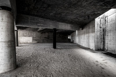 Concrete walls in an abandoned or unfinished architectural space