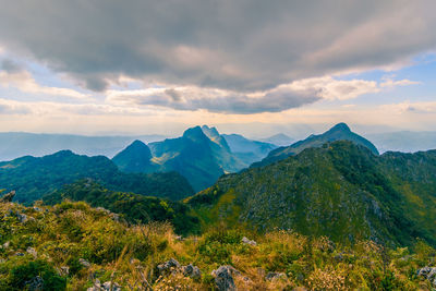 Scenic view of mountains against sky