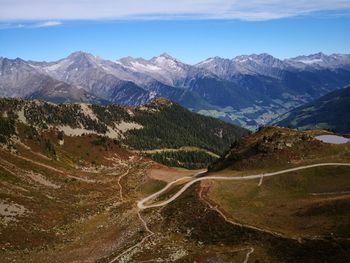 Scenic view of mountains against sky