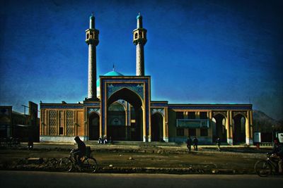 View of road with buildings in background