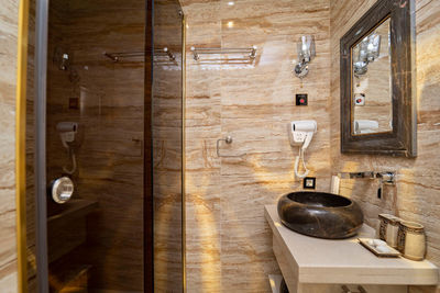 View of wooden door at home