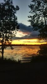 Scenic view of sunset over sea