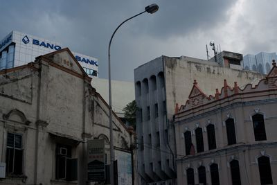 Low angle view of buildings against sky