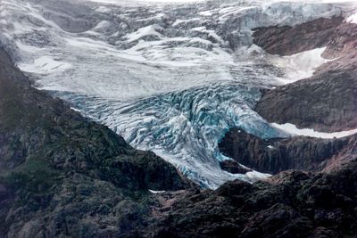 High angle view of glacier