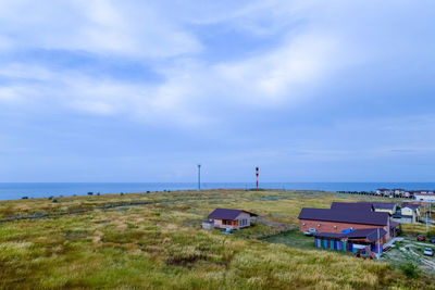 Scenic view of beach against sky