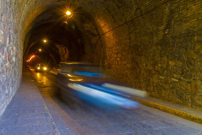 Blurred motion of tunnel