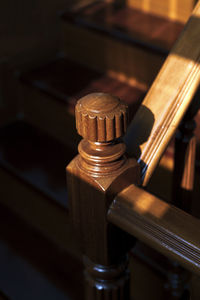 Close-up of wooden table