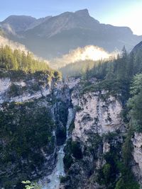 Scenic view of rocky mountains